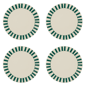 Green Stripes Dinner Plates, Set of 4