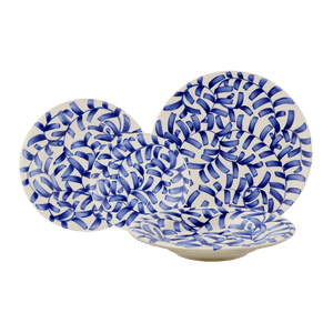 Navy Blue Scroll Dinner Set 16 Piece