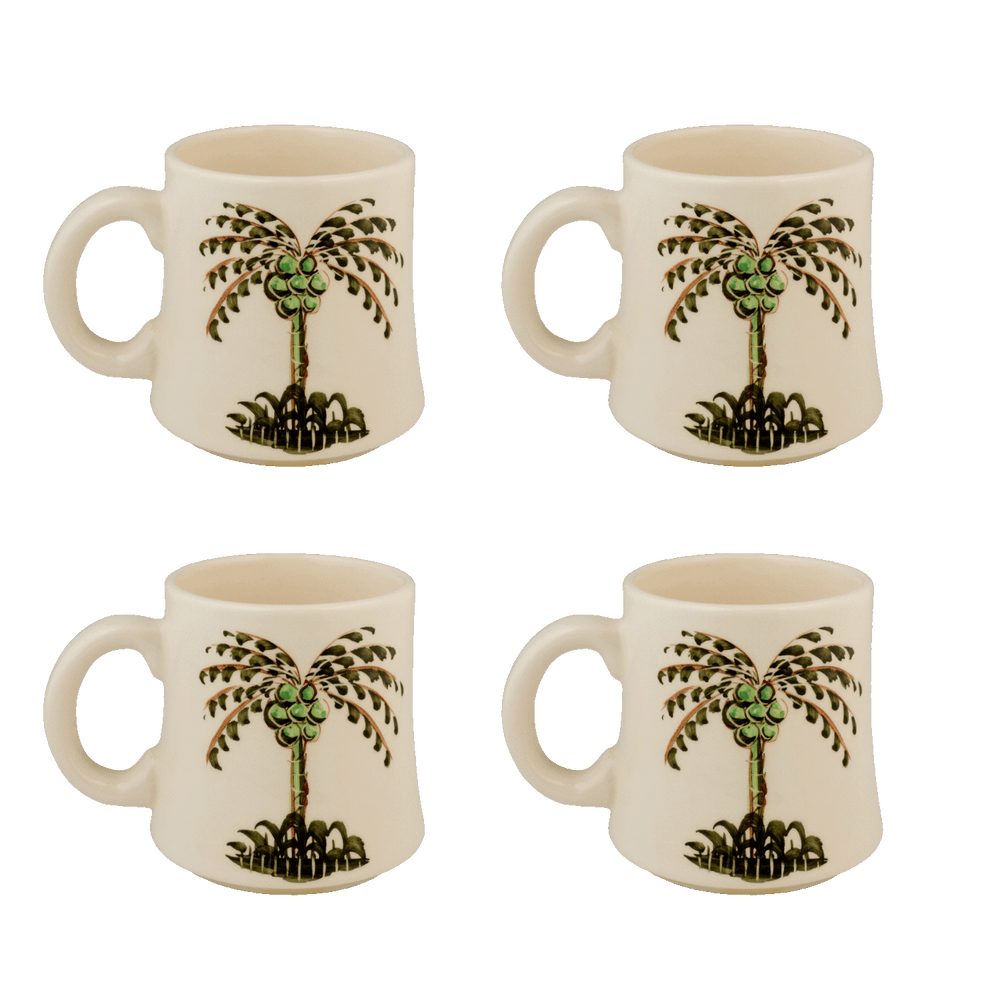 Palm Mugs, Set of 4