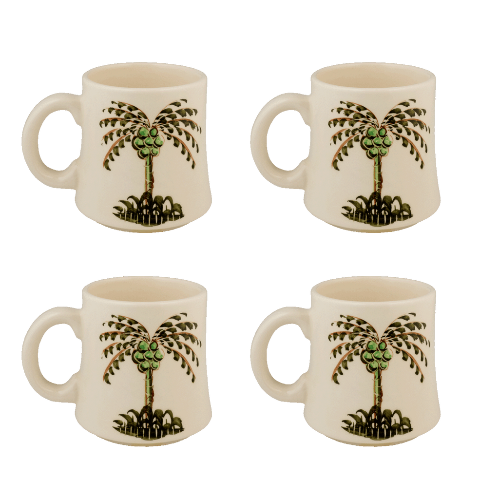 Palm Mugs, Set of 4