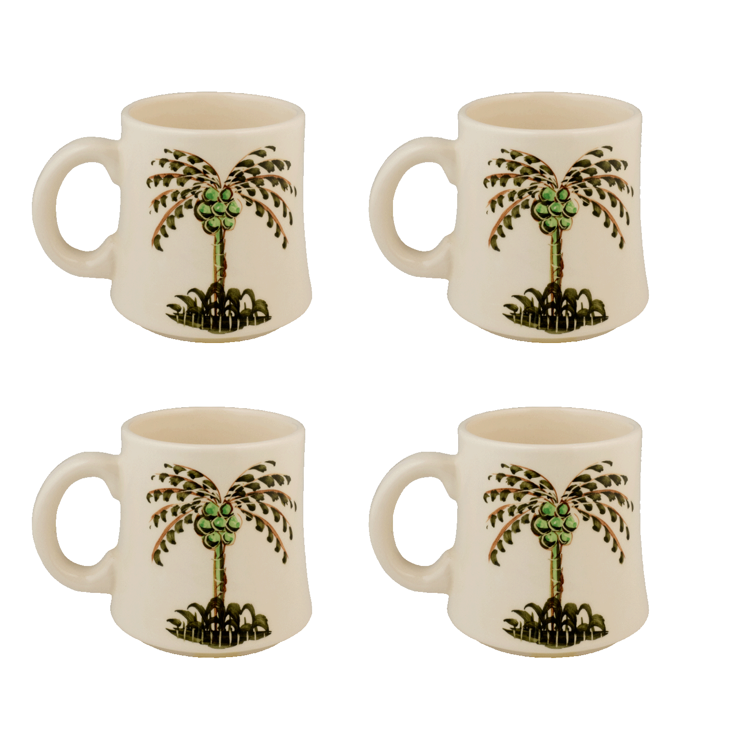 Palm Mugs, Set of 4
