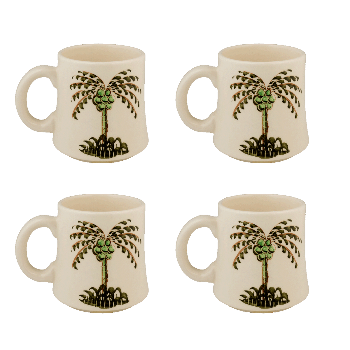 Palm Mugs, Set of 4