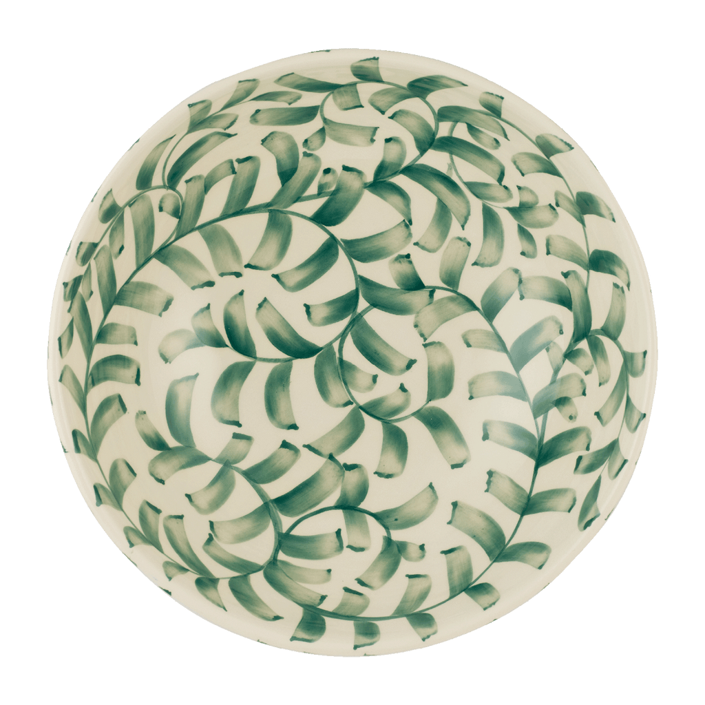 Green Scroll Salad Bowl