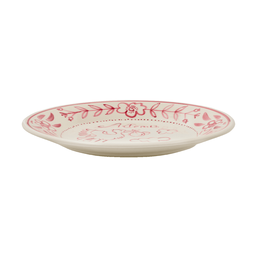 Personalized Rose Pink Birth Plate