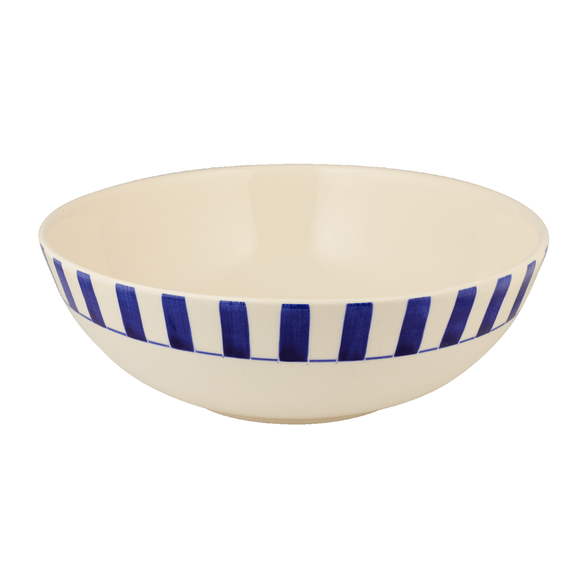 Navy Blue Stripes Salad Bowl
