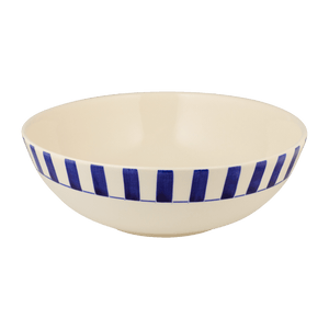Navy Blue Stripes Salad Bowl
