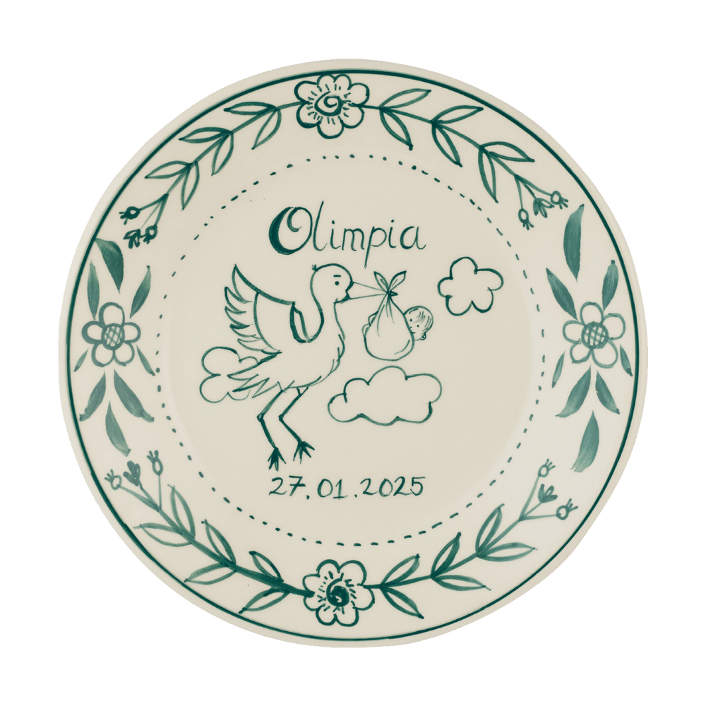 Personalized Sage Birth Plate