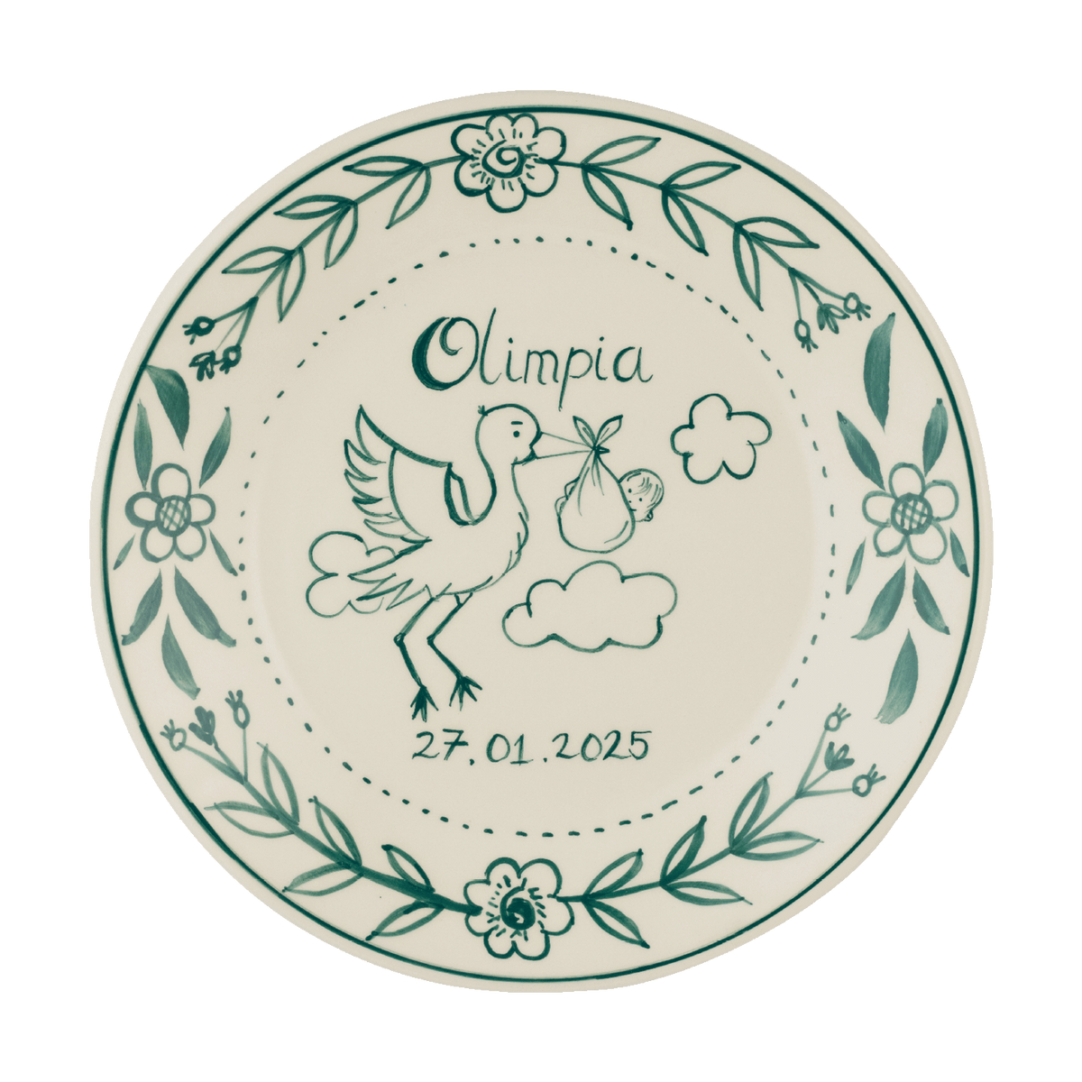 Personalized Sage Birth Plate