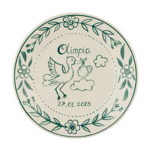 Personalized Sage Birth Plate