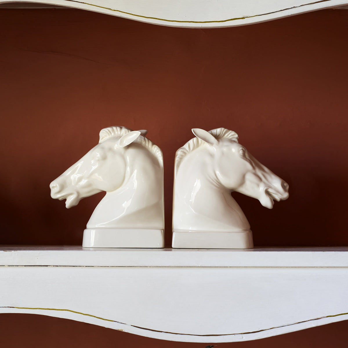 Cream Horse Bookend