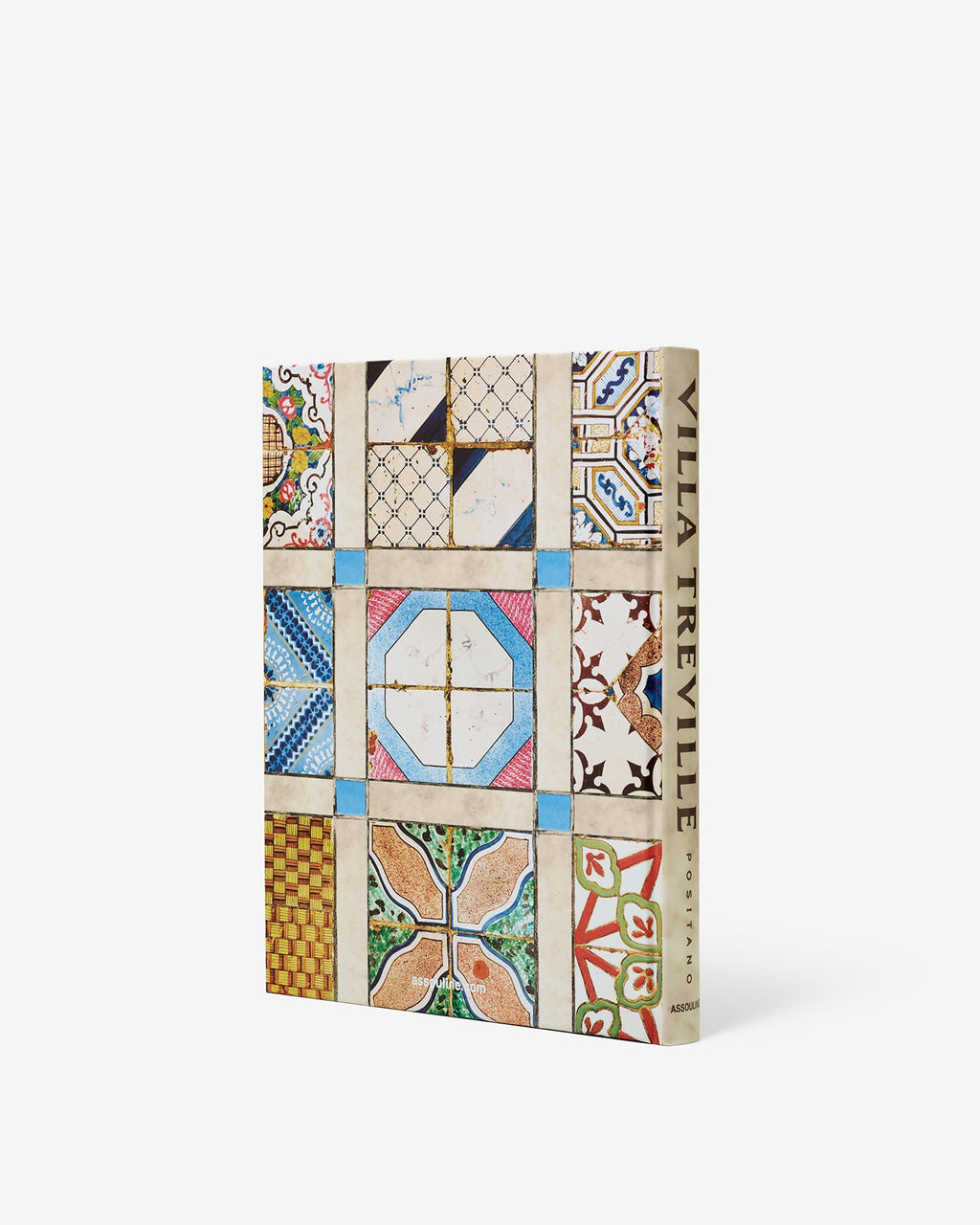 Book with colorful tile pattern on a white background