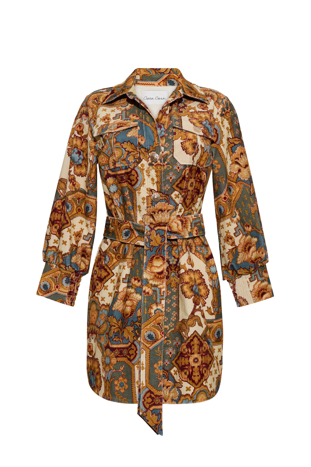 Villena Dress in Vintage Patchwork Blue