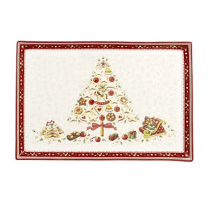 Winter Bakery Delight Rectangular Cake Plate in Multi