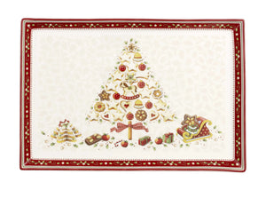 Winter Bakery Delight Large Rectangular Cake Platter in Multi