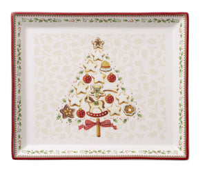 Winter Bakery Delight Small Rectangular Cake Platter in Multi
