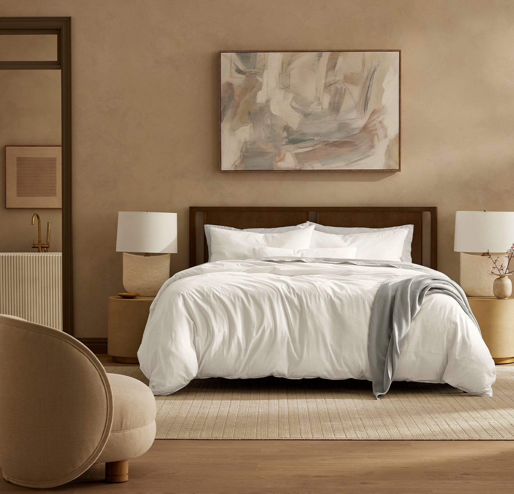 Signature Vintage Washed Duvet Set in Vintage White