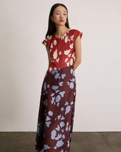 Violeta Dress in Cayenne/Deep Redwood Multi