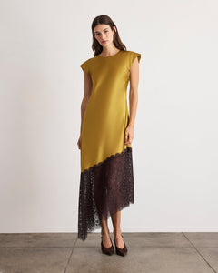 Violeta Lace Dress in Hazel/Dark Fig