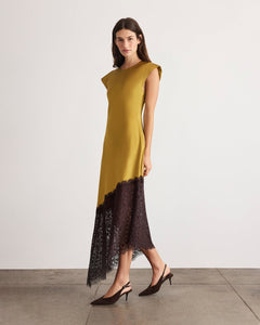 Violeta Lace Dress in Hazel/Dark Fig