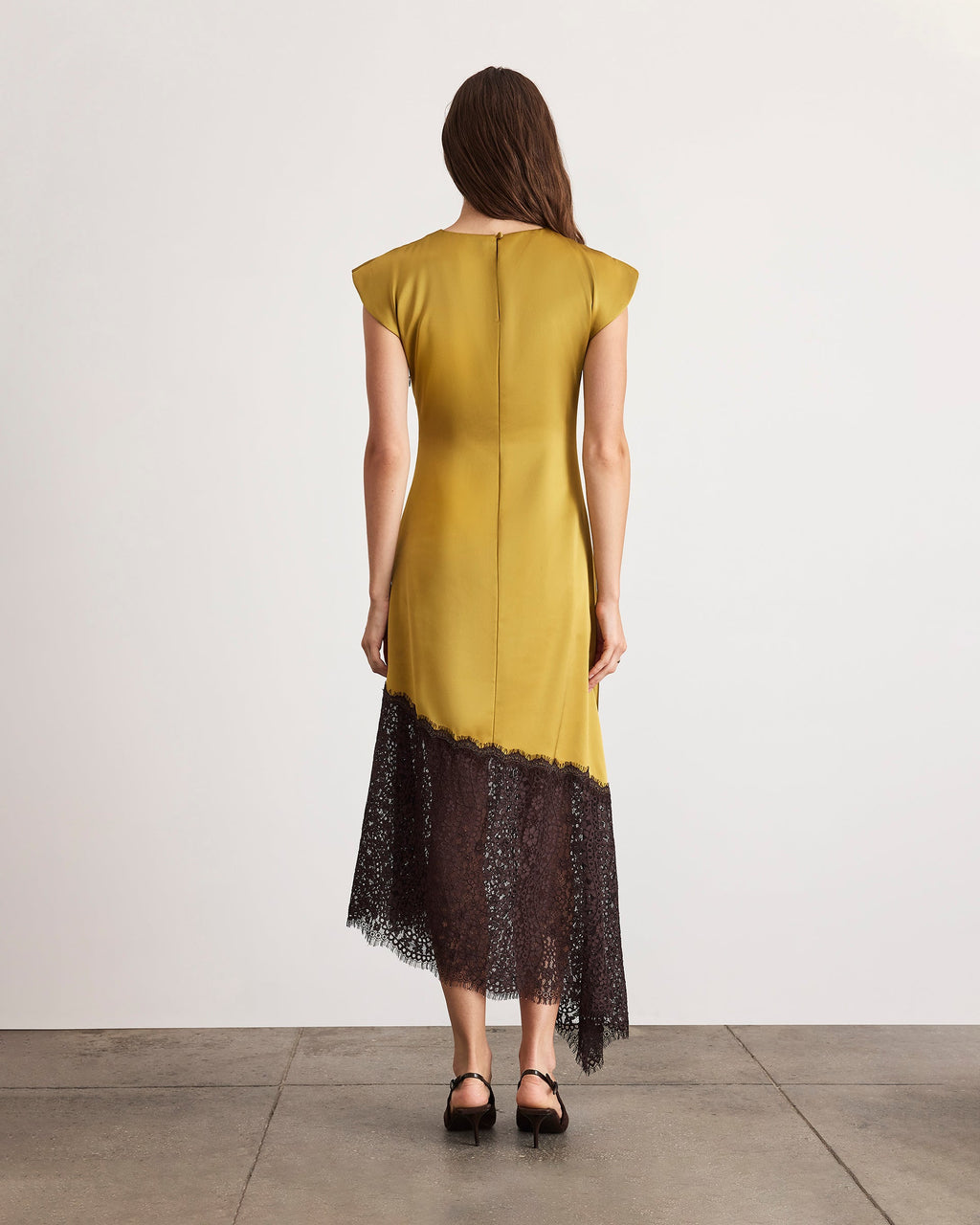 Violeta Lace Dress in Hazel/Dark Fig