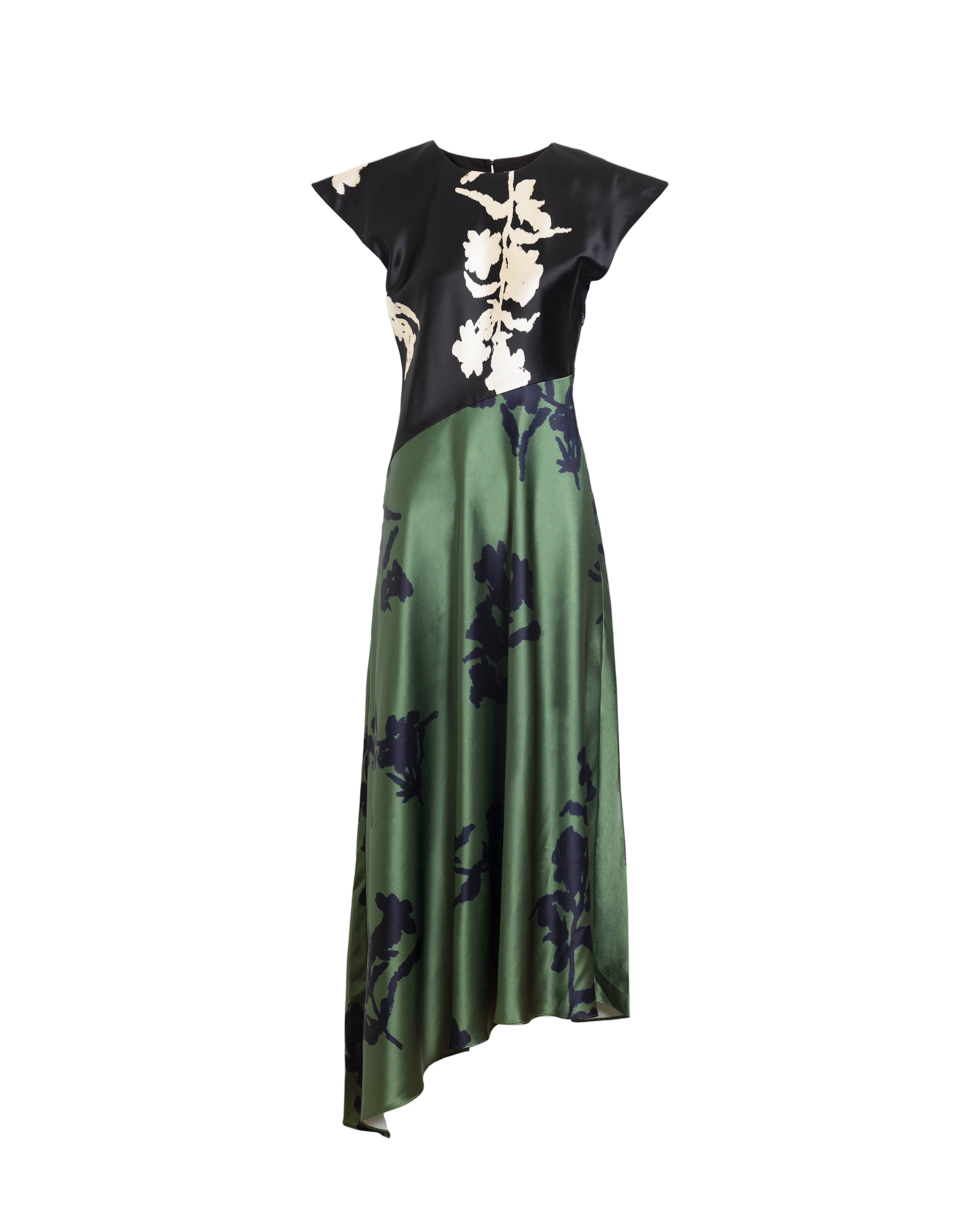 Violeta Dress in Dark Fig & Forest Green Multi