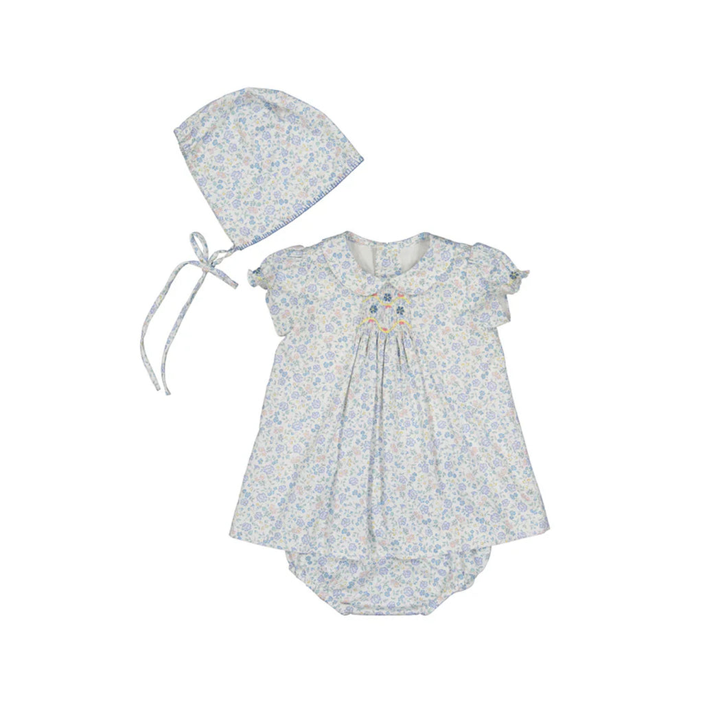 Violette Floral Blue Short Puff Baby Set