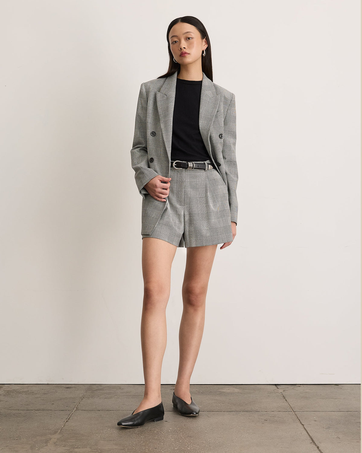 Jodi Short in Black/White Plaid