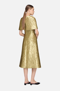 Virginie Cape in Gold Metallic Jacquard