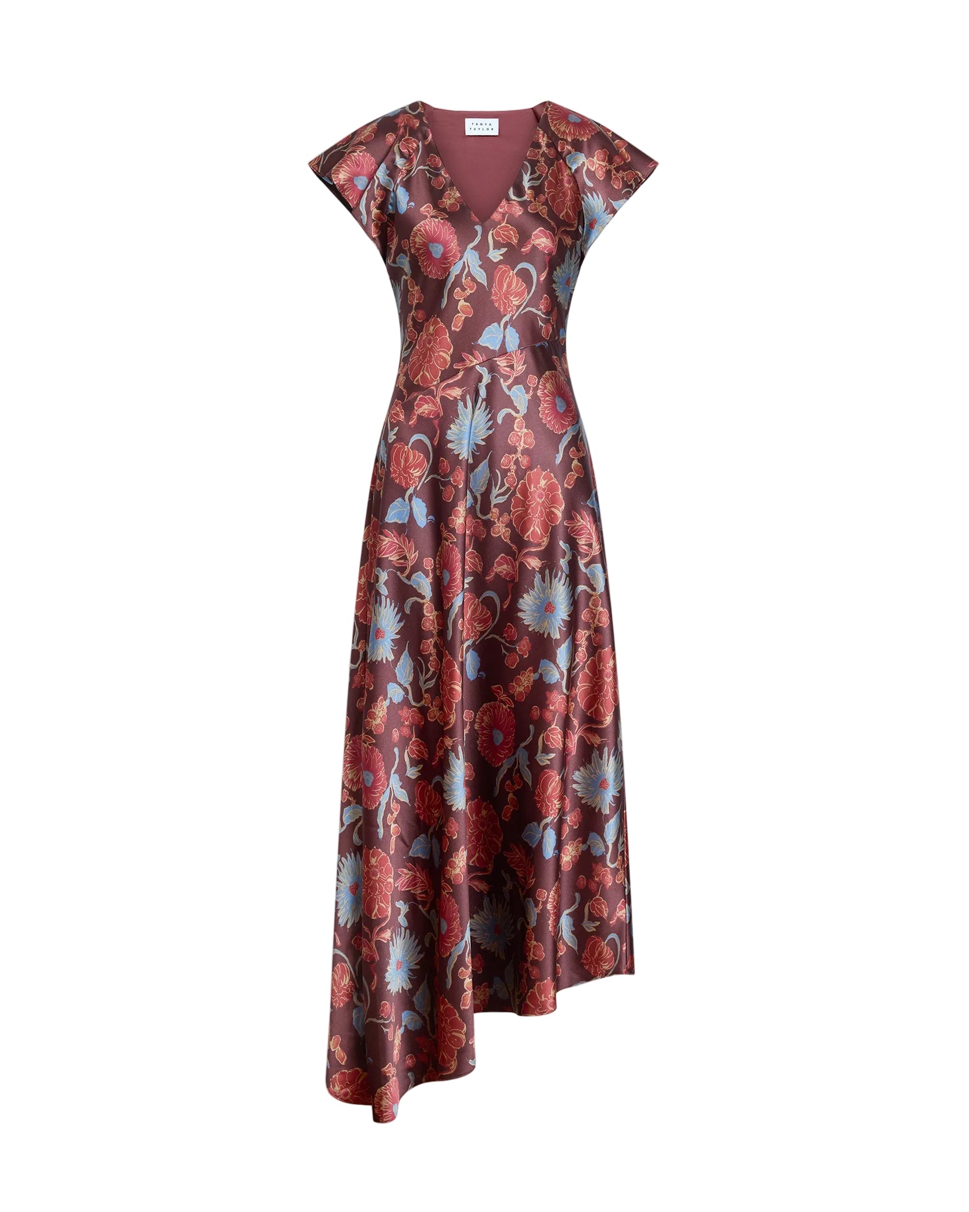 Violeta V-Neck Dress in Deep Redwood Floral