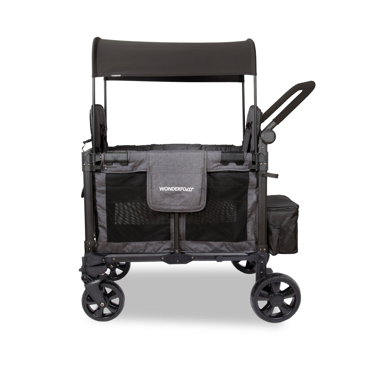 WonderFold W Elite Pro Stroller Wagon 2-Seater in Charcoal Gray