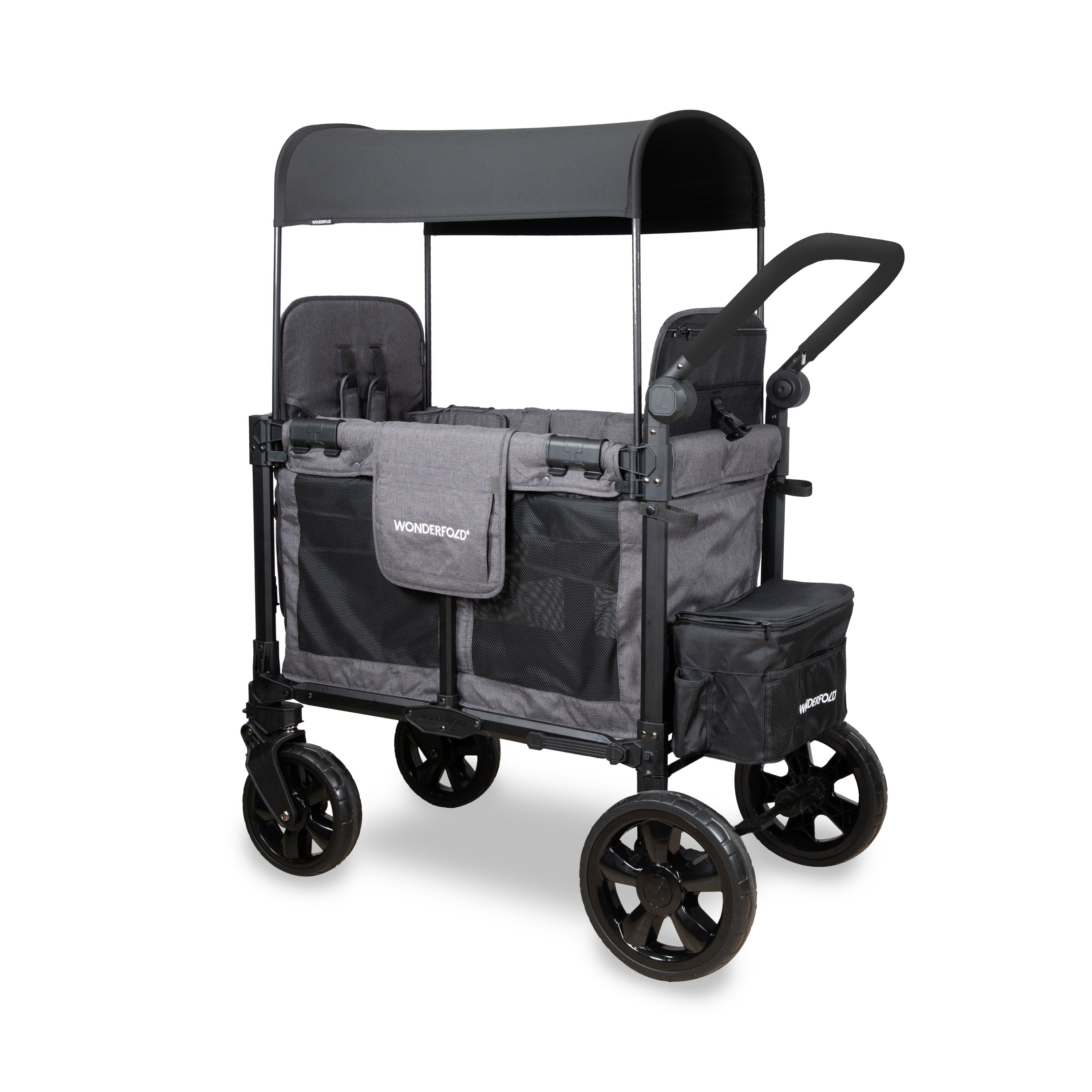 WonderFold W Elite Pro Stroller Wagon 2-Seater in Charcoal Gray