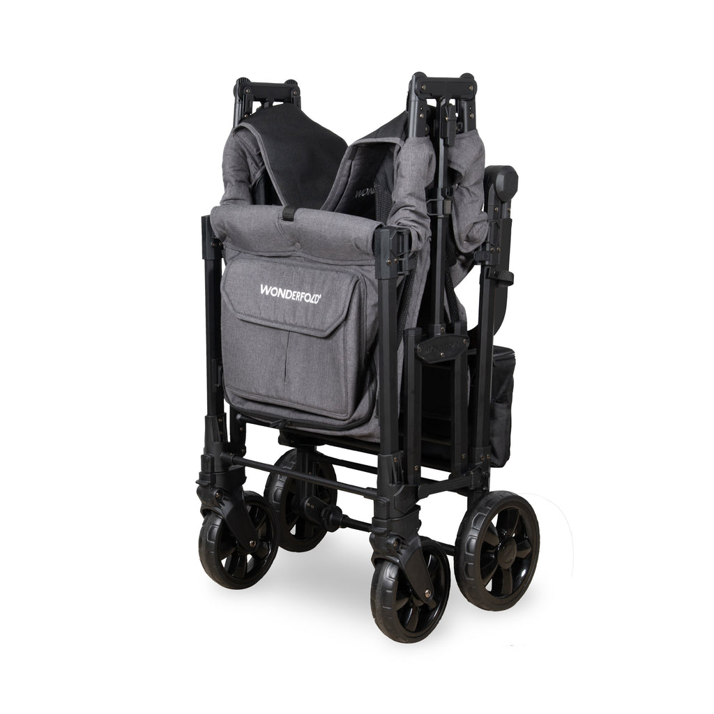 WonderFold W Elite Pro Stroller Wagon 2-Seater in Charcoal Gray