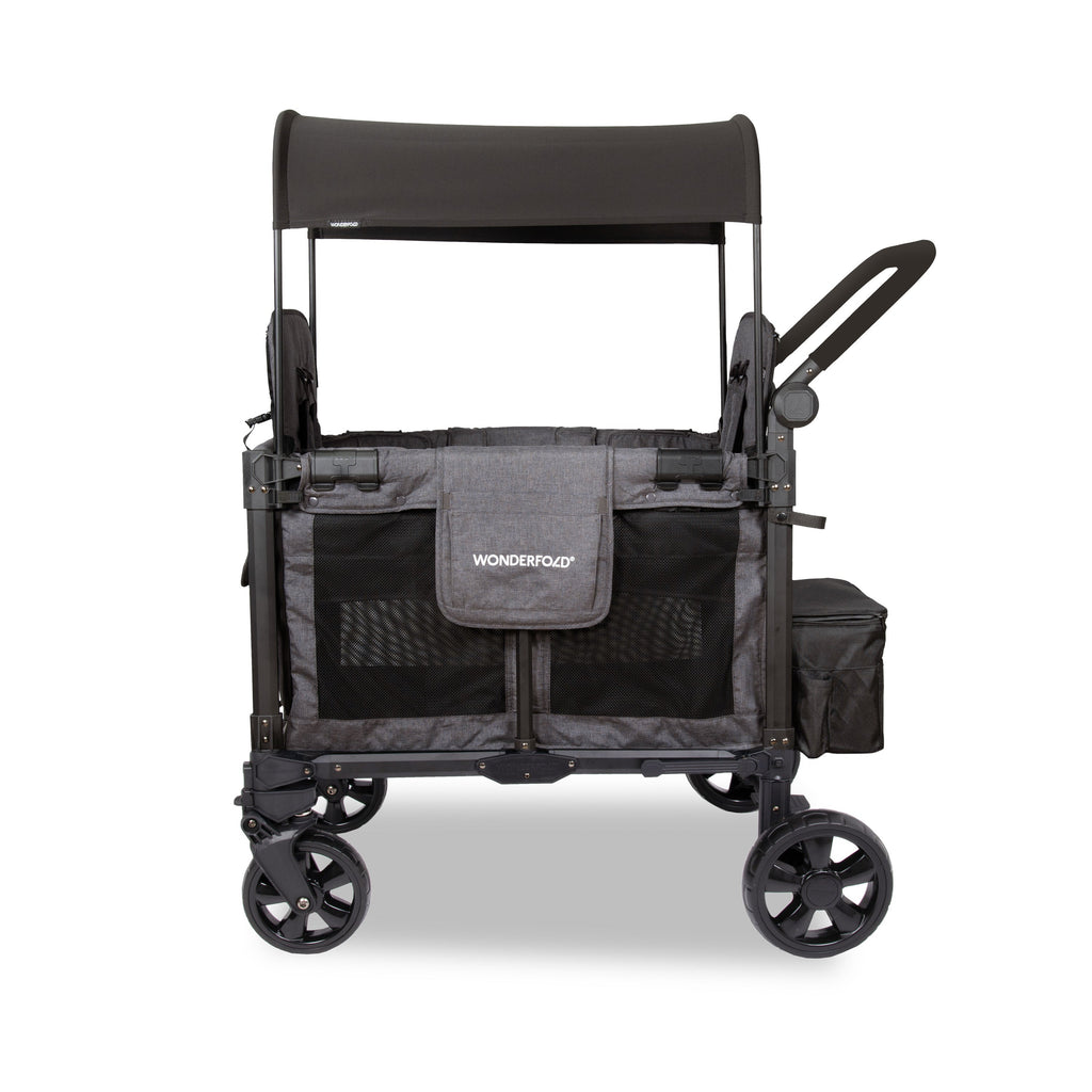 WonderFold W Elite Pro Stroller Wagon 2-Seater in Charcoal Gray