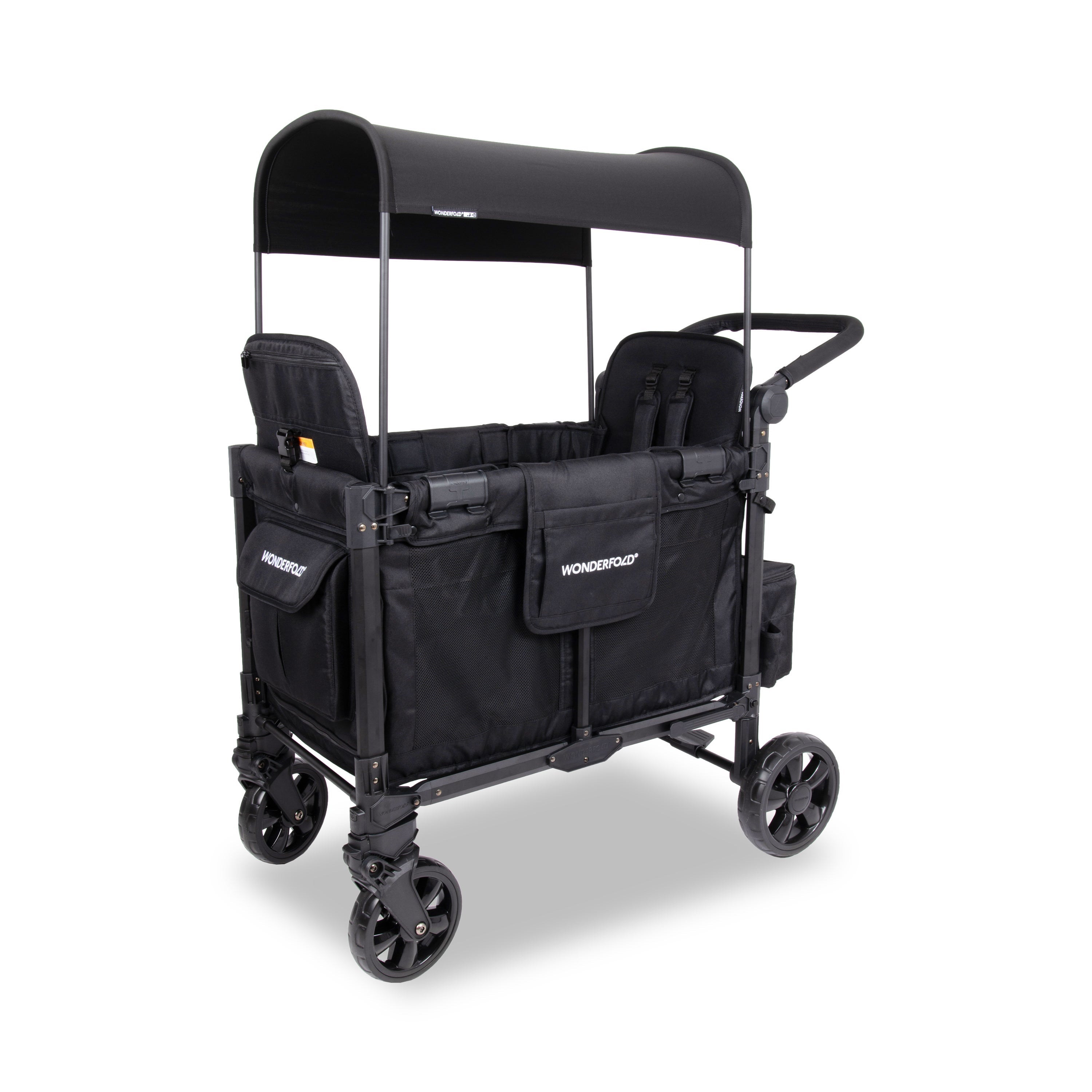 WonderFold W Elite Pro Stroller Wagon 2-Seater in Jet Black