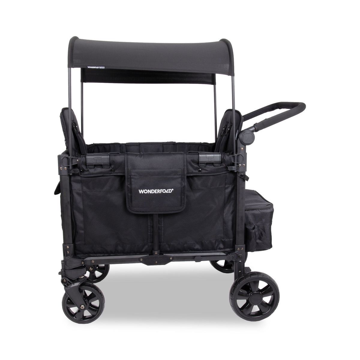 WonderFold W Elite Pro Stroller Wagon 2-Seater in Jet Black