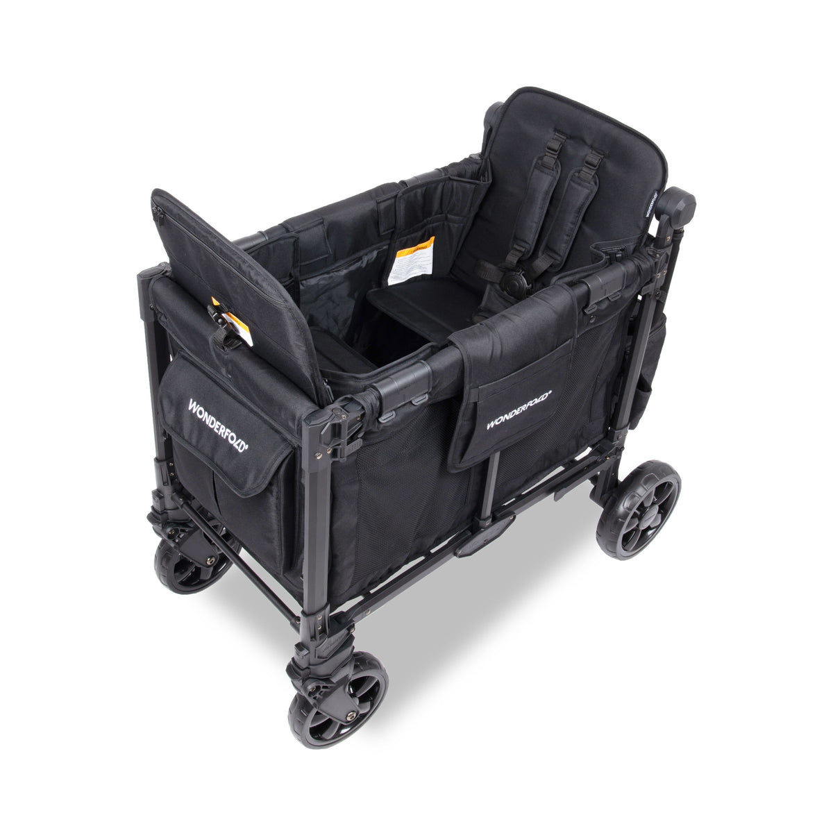 WonderFold W Elite Pro Stroller Wagon 2-Seater in Jet Black