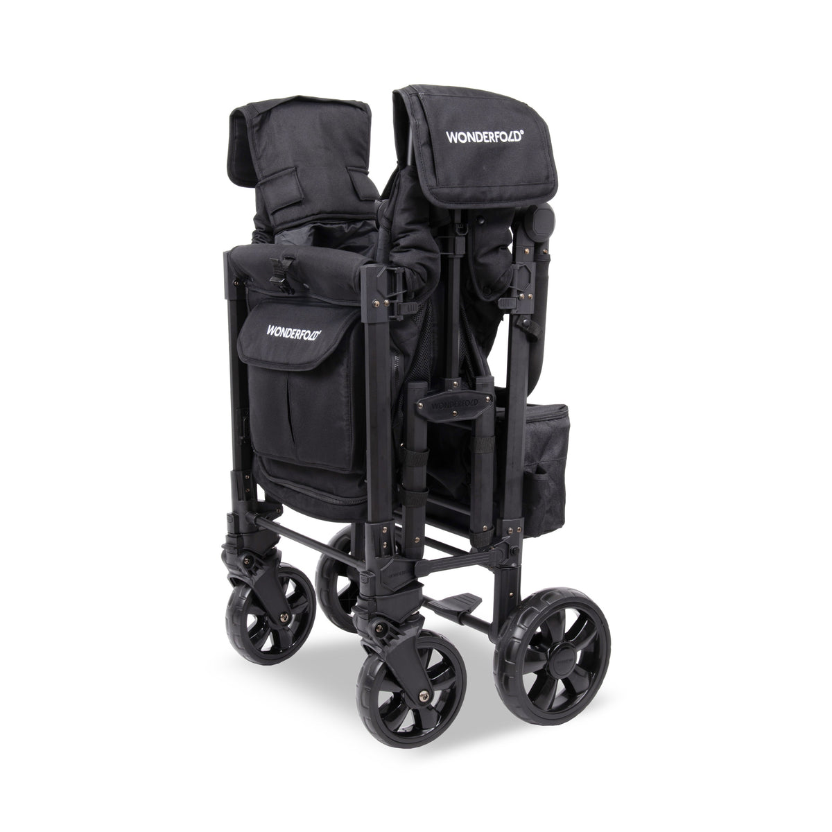 WonderFold W Elite Pro Stroller Wagon 2-Seater in Jet Black