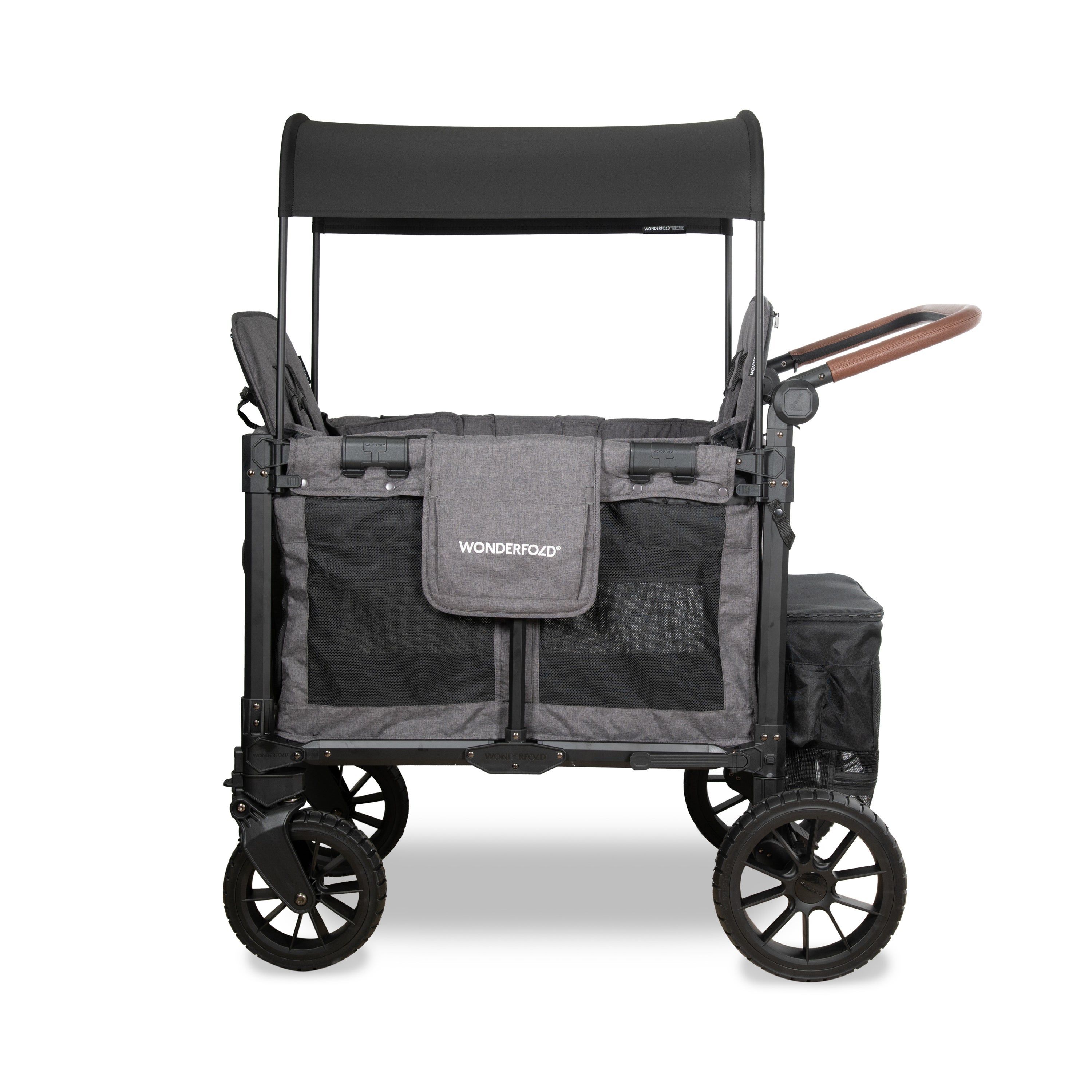 WonderFold W Luxe Pro Stroller Wagon 2-Seater in Charcoal Gray