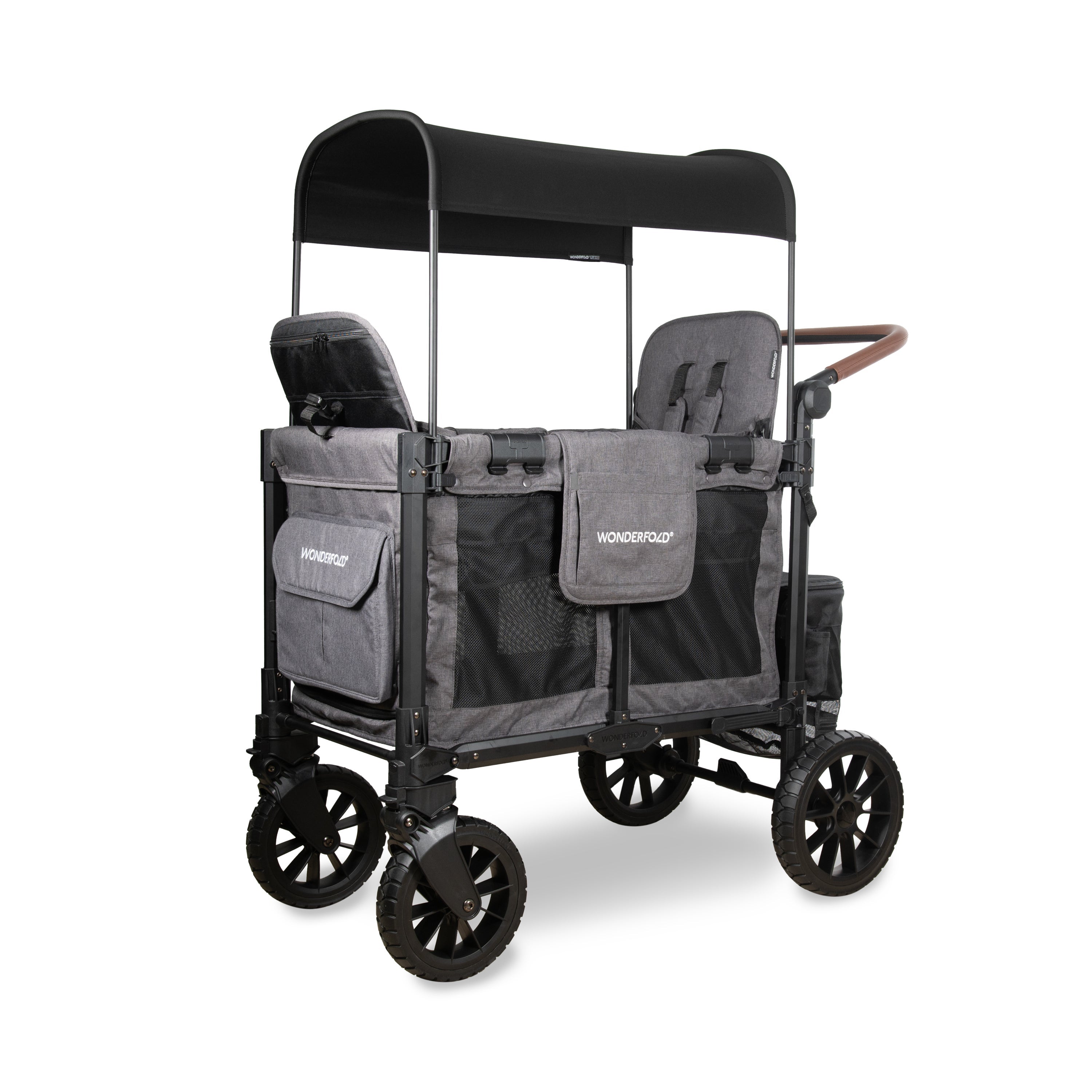 WonderFold W Luxe Pro Stroller Wagon 2-Seater in Charcoal Gray