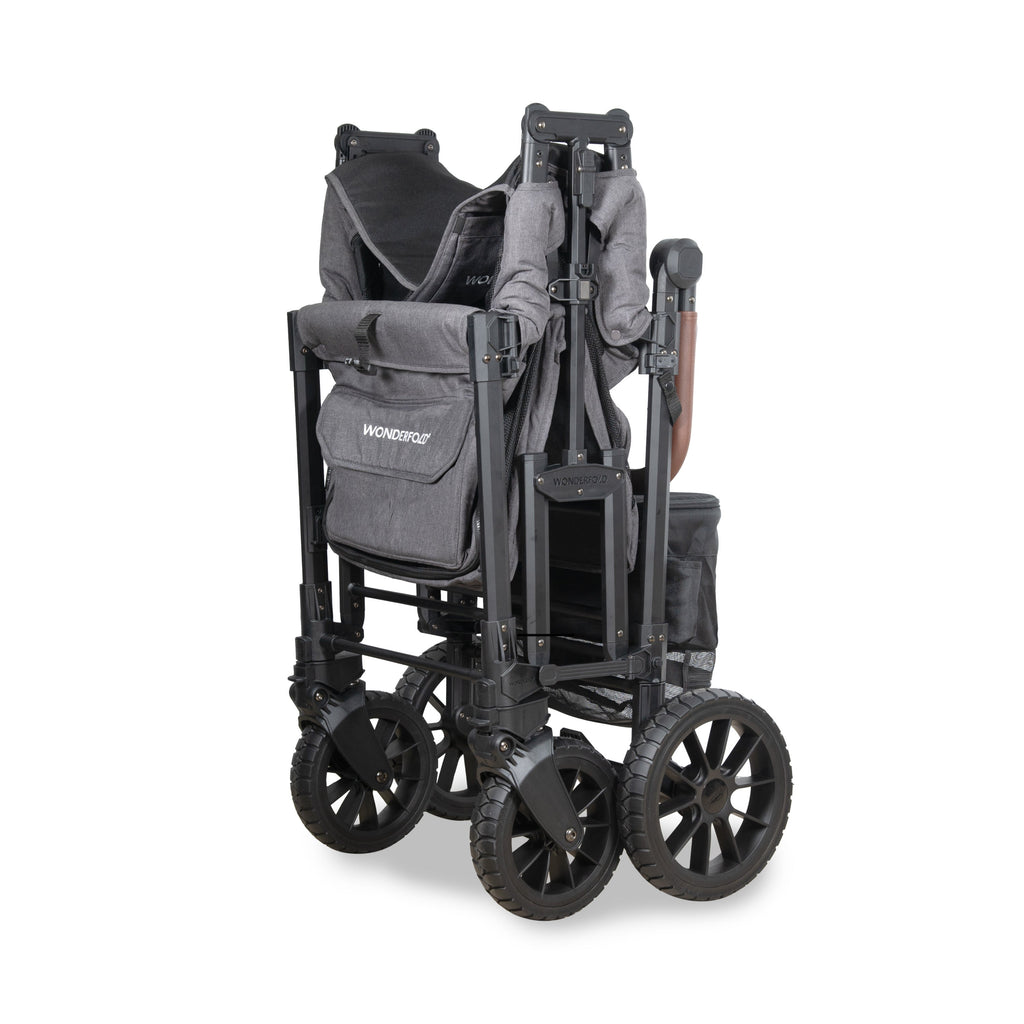 WonderFold W Luxe Pro Stroller Wagon 2-Seater in Charcoal Gray