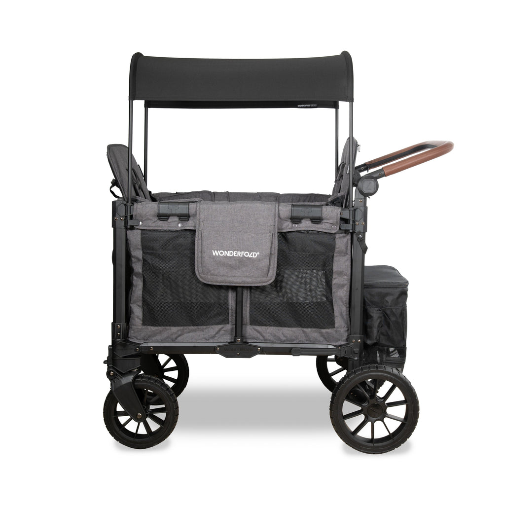 WonderFold W Luxe Pro Stroller Wagon 2-Seater in Charcoal Gray