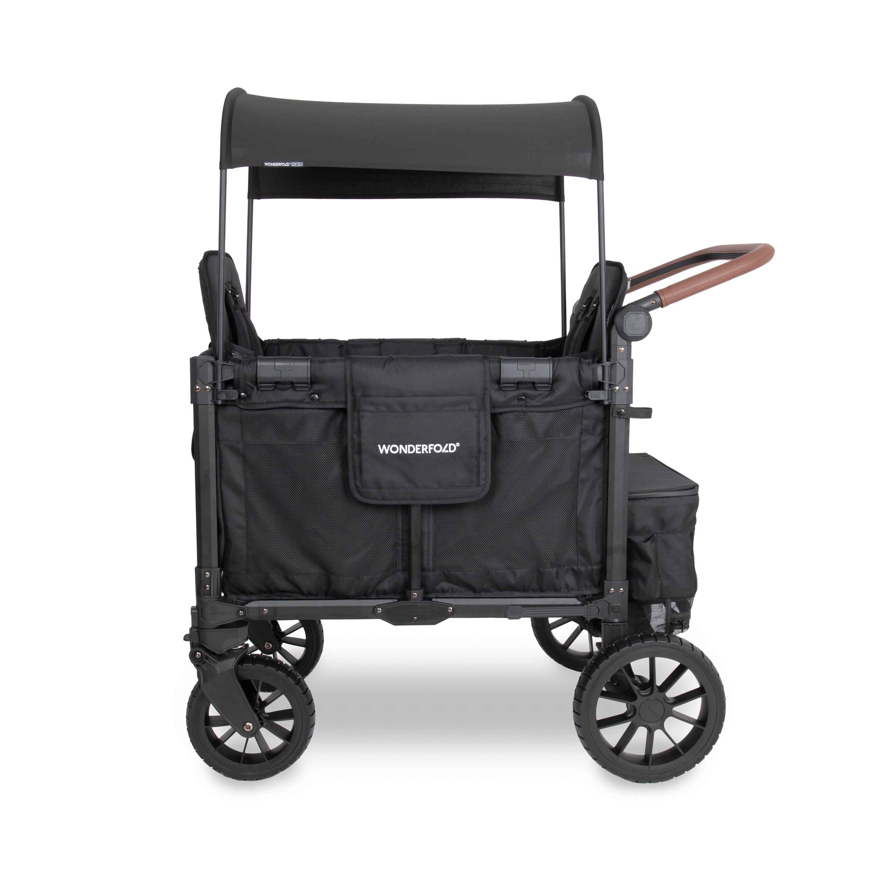 WonderFold W Luxe Pro Stroller Wagon 2-Seater in Jet Black