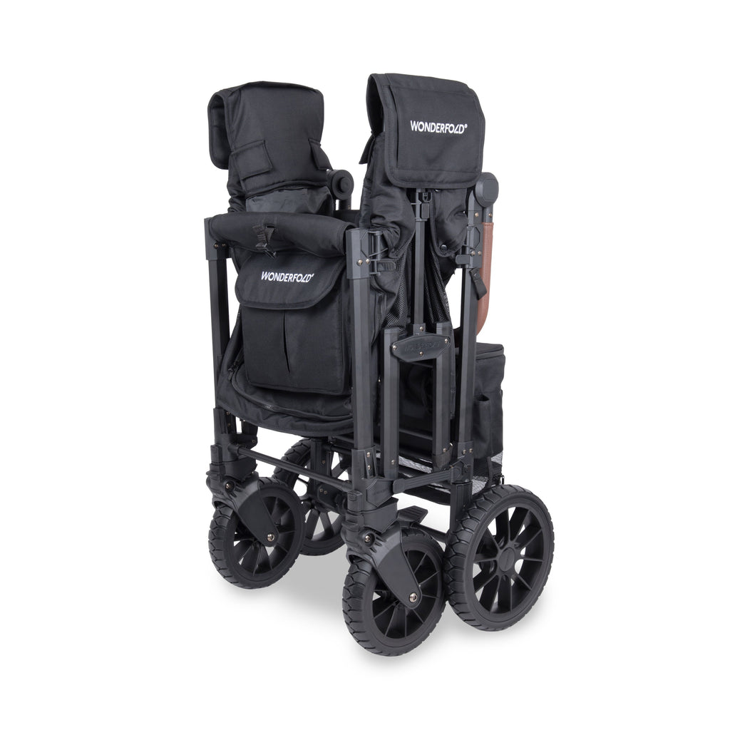 WonderFold W Luxe Pro Stroller Wagon 2-Seater in Jet Black