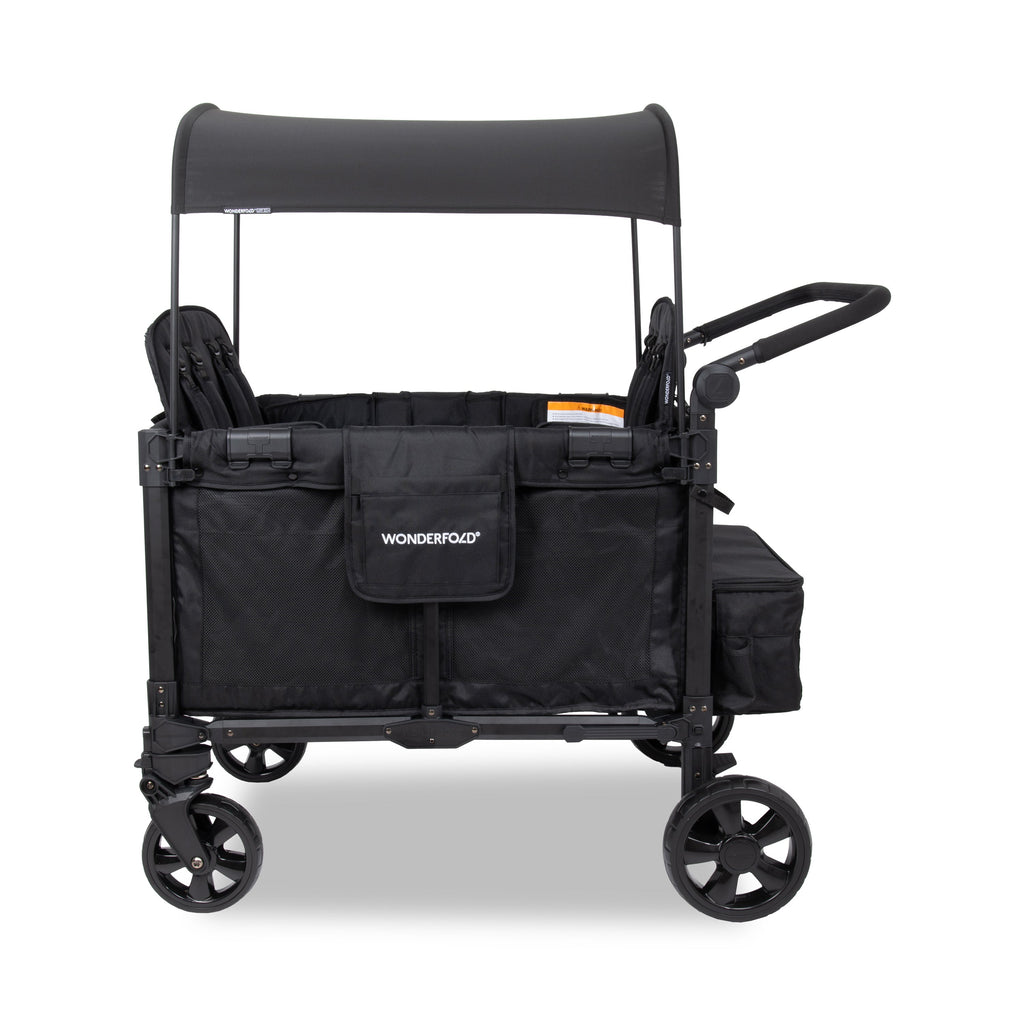 WonderFold W Elite Pro Stroller Wagon 4-Seater in Jet Black