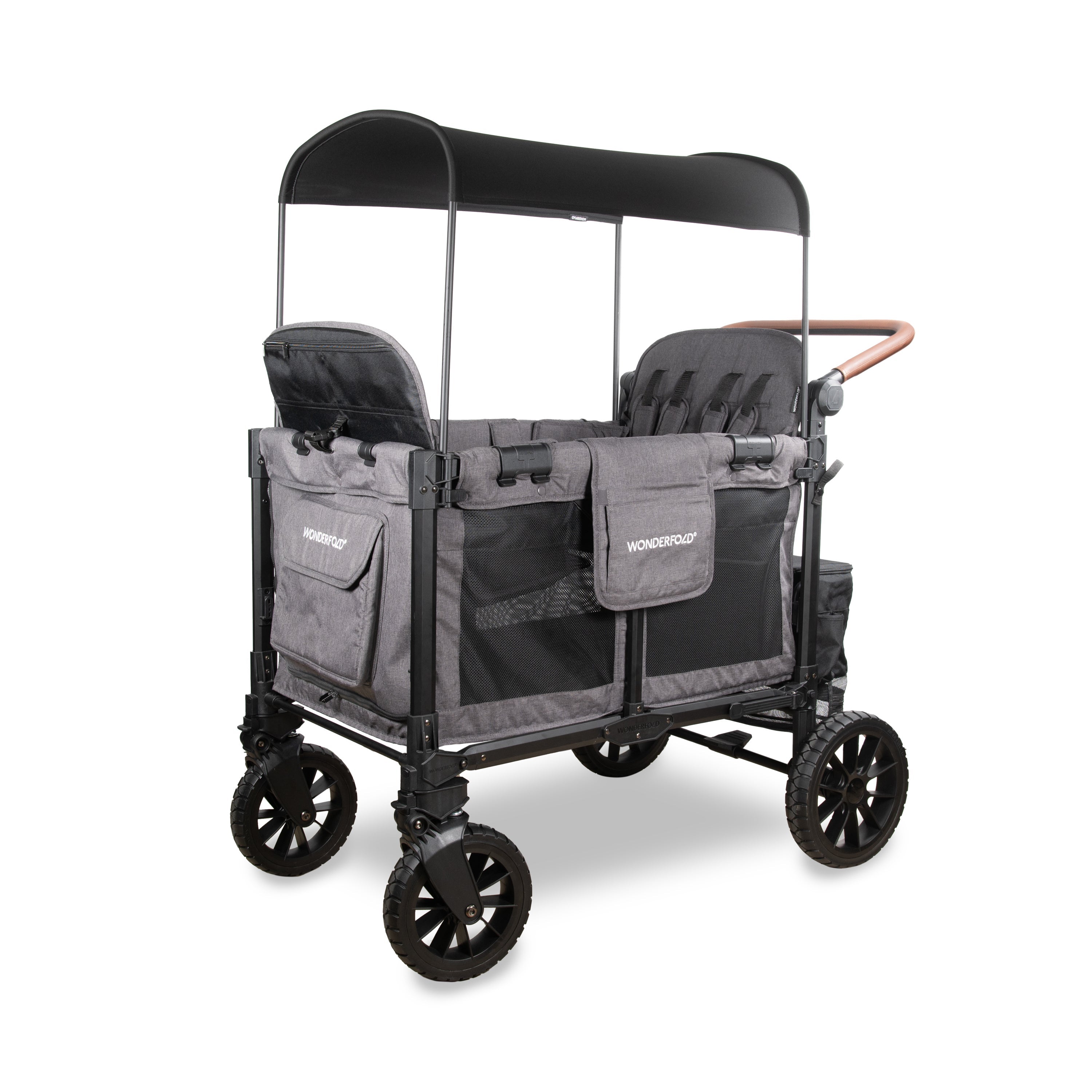 WonderFold W Luxe Pro Stroller Wagon 4-Seater in Charcoal Gray