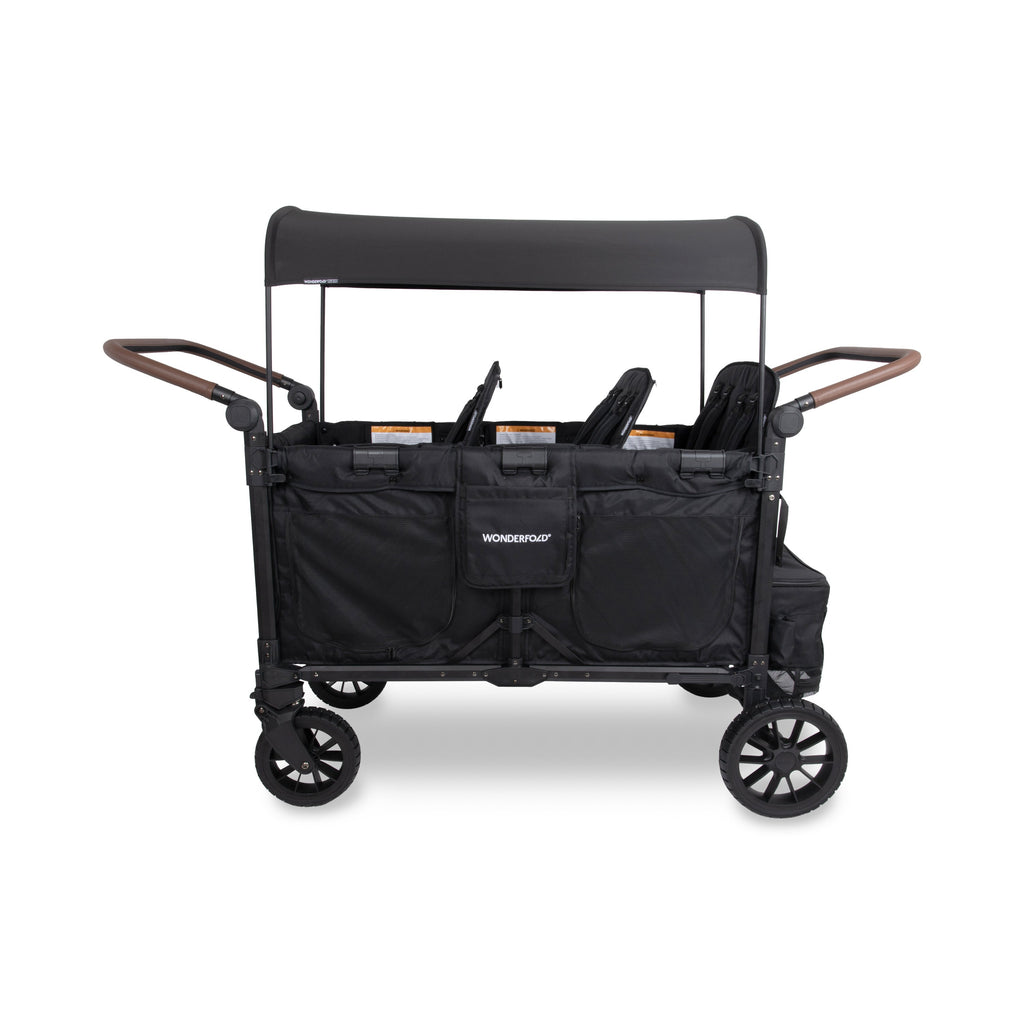 WonderFold W Luxe Pro Stroller Wagon 6-Seater in Jet Black