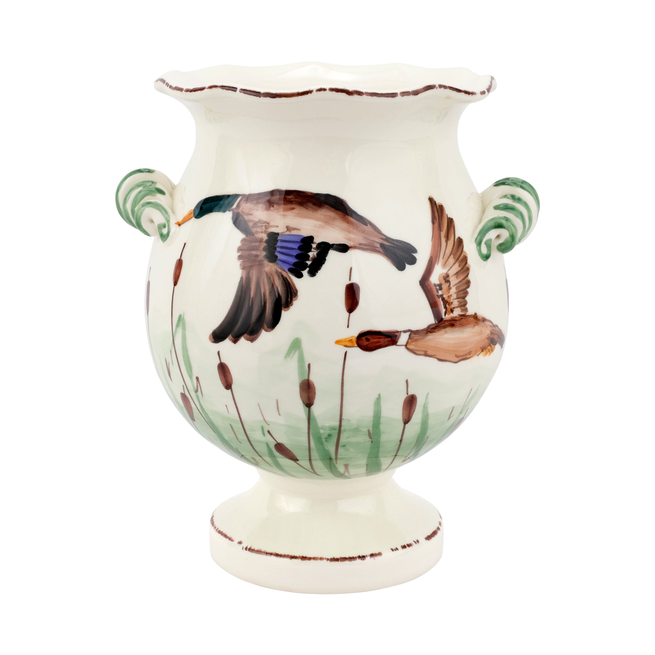 Wildlife Mallard Handled Cachepot in Multi