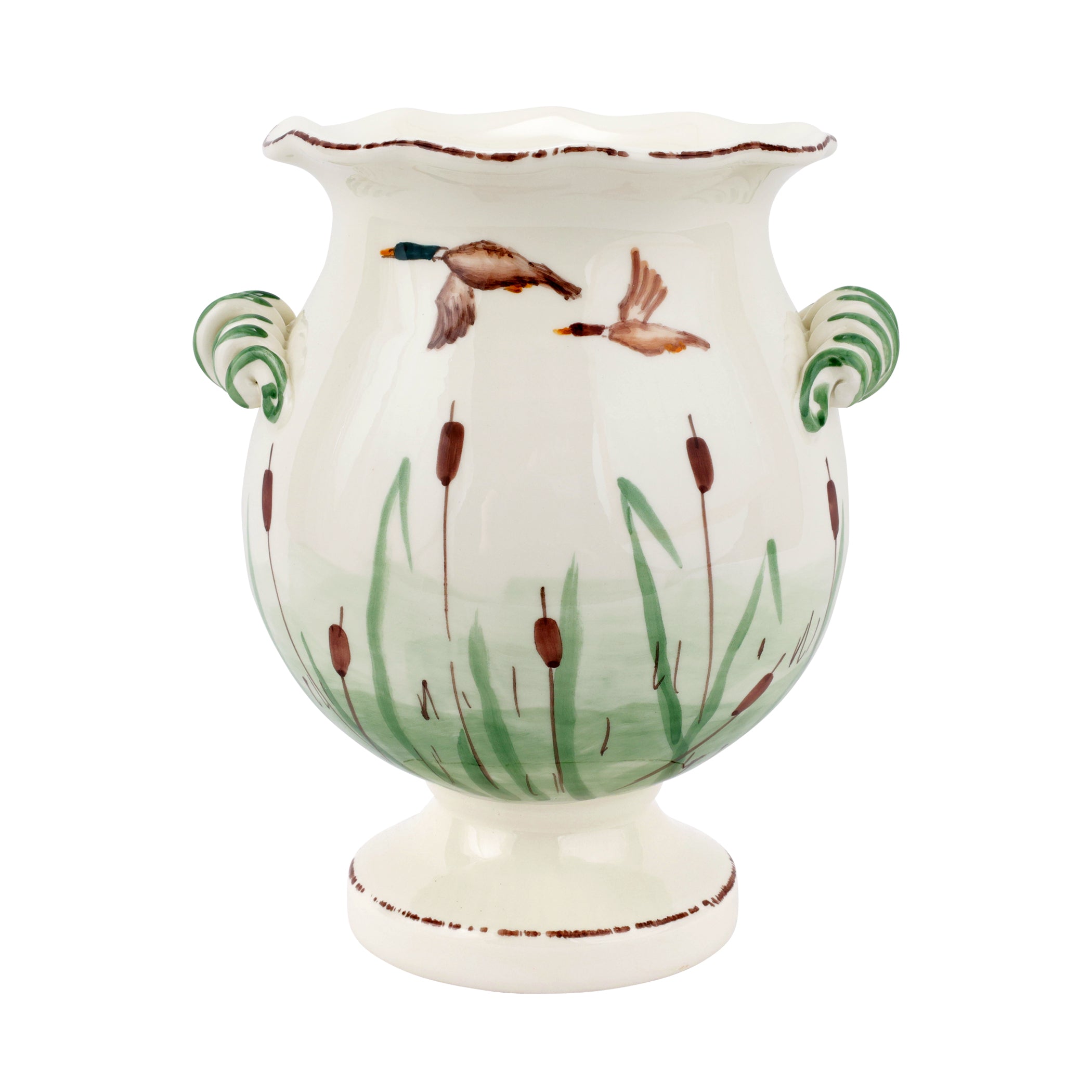 Wildlife Mallard Handled Cachepot in Multi