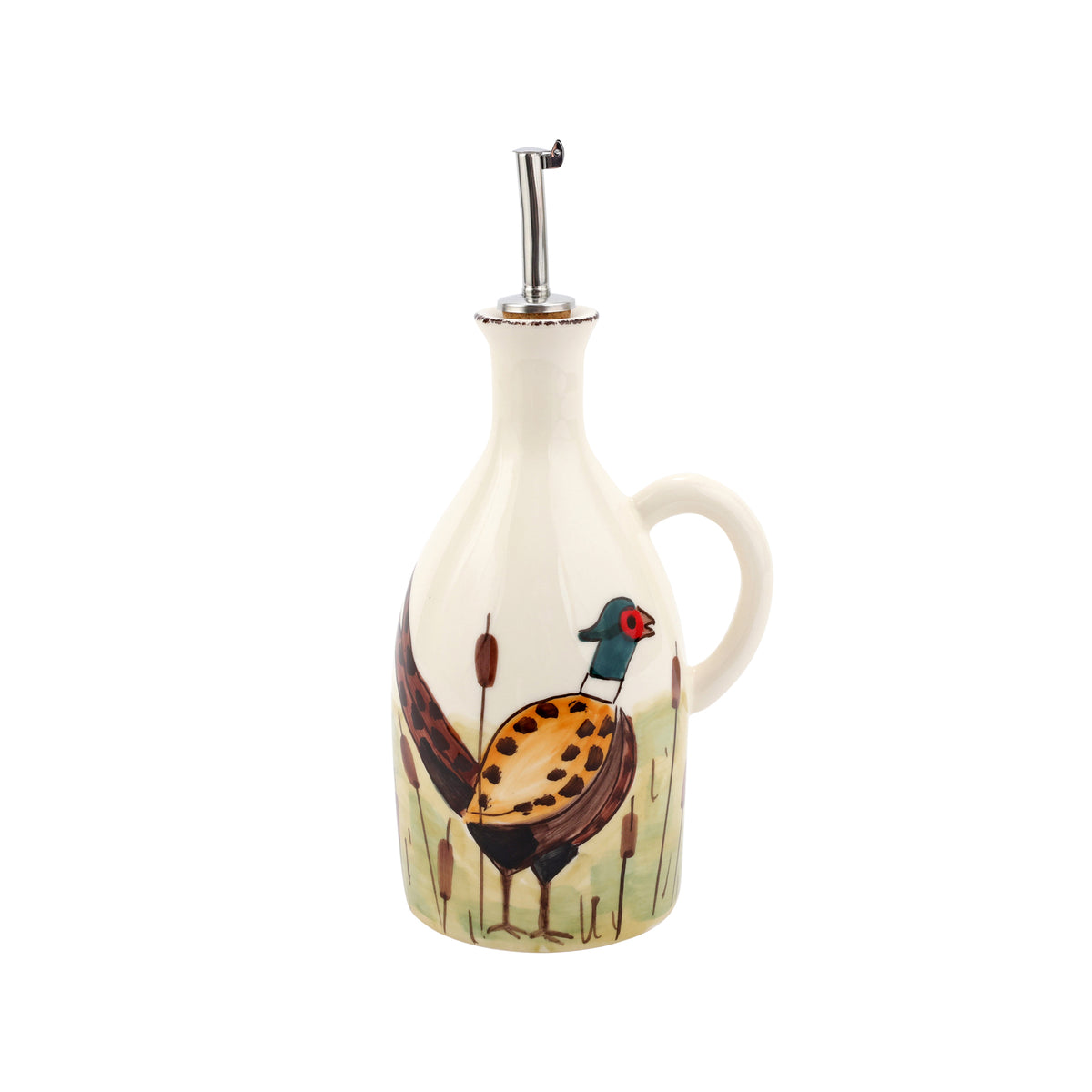 Wildlife Pheasant Handled Olive Oil Bottle in Multi