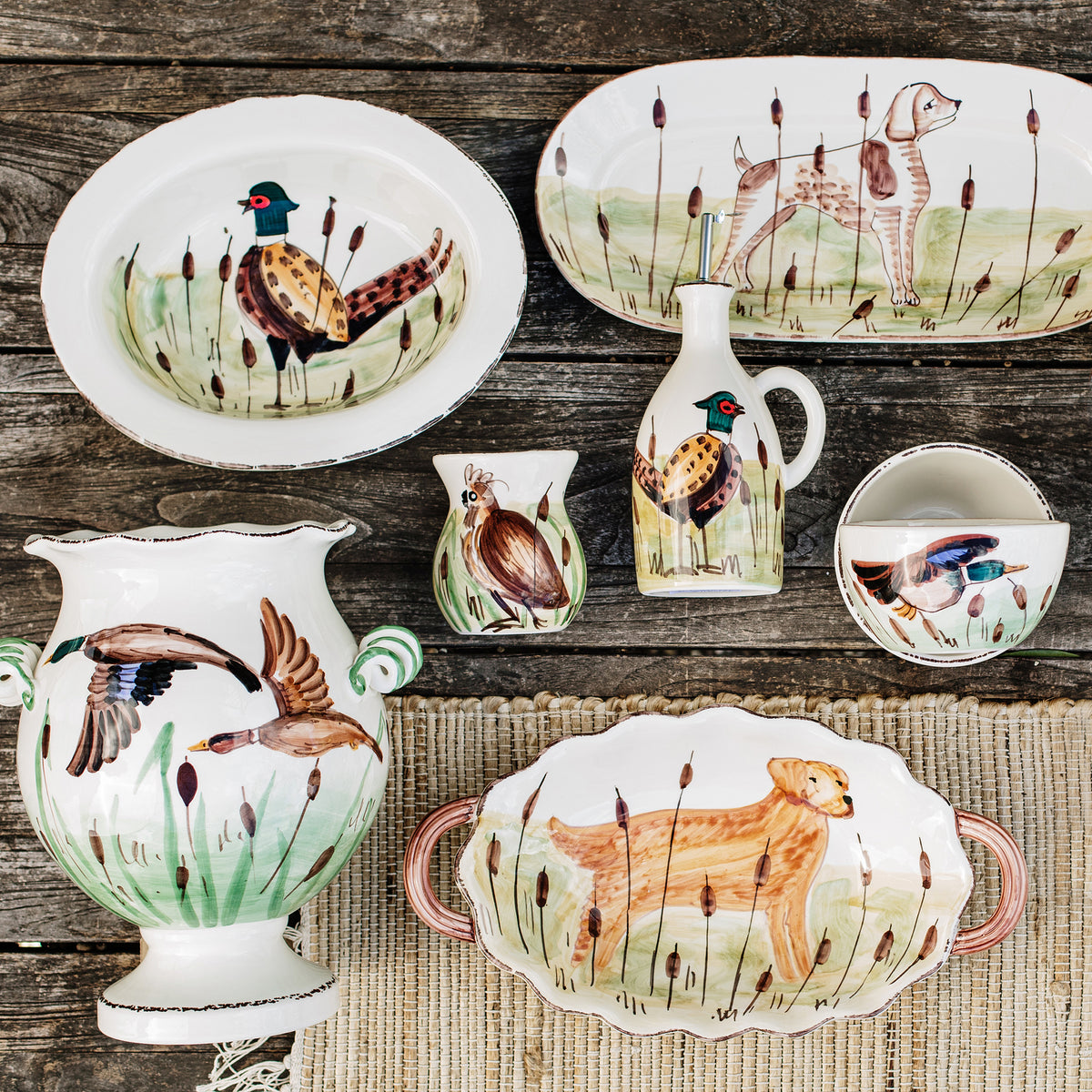 Wildlife Pheasant Handled Olive Oil Bottle in Multi